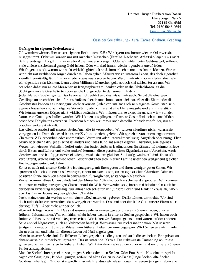 DIN A4 Seite mit Text 